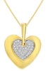 ESTATE .10CT DIAMOND 14KT YELLOW GOLD 3D DOUBLE HEART PAVE LOVE FLOATING PENDANT