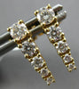 ESTATE .72CT DIAMOND 18KT YELLOW GOLD 3D ROUND GRADUATING FUN HANGING EARRINGS