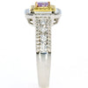 1.06CT WHITE PINK & FANCY YELLOW DIAMOND 18KT TRI COLOR GOLD 3D ENGAGEMENT RING