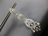 LARGE 2CT DIAMOND 18KT WHITE GOLD ROUND & PEAR SHAPE TEAR DROP HANGING EARRINGS