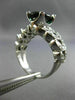 ESTATE LARGE 2.7CT DIAMOND & AAA GREEN TOURMALINE 14K WHITE GOLD ENGAGEMENT RING
