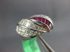 2.70CT DIAMOND & AAA RUBY 18KT WHITE GOLD ROUND & BAGUETTE CRISS CROSS LOVE RING