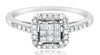 .92CT DIAMOND 14KT WHITE GOLD PRINCESS & ROUND INVISIBLE SQUARE FRIENDSHIP RING