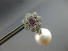 1.1CT DIAMOND & AAA PINK SAPPPHIRE & SOUTH SEA PEARL 14KT WHITE GOLD 3D EARRINGS