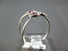 ESTATE 1.57CT DIAMOND & AAA RUBY 14KT WHITE GOLD 3D ROUND HALO FLOWER FUN RING