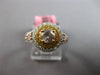 GIA 1.27CT WHITE YELLOW & PINK DIAMOND 18KT TRI COLOR GOLD HALO ENGAGEMENT RING