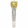 ESTATE LARGE 3.22CT WHITE & FANCY YELLOW DIAMOND 18KT WHITE GOLD ENGAGEMENT RING