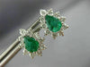 ESTATE 1.9CT DIAMOND & AAA COLOMBIAN EMERALD 14K WHITE GOLD STUD EARRINGS #26077