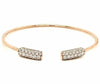 ESTATE 1.4CT DIAMOND 18KT ROSE GOLD 3D MULTI ROW DOUBLE BAR FUN BANGLE BRACELET
