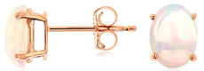 ESTATE 1.80CT AAA CABOCHON OPAL 14KT ROSE GOLD 3D OVAL CLASSIC STUD EARRINGS