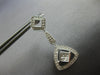 LARGE .96CT DIAMOND 18KT WHITE GOLD ROUND & PRINCESS TRIANGULAR HANGING EARRINGS