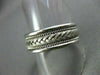 ESTATE WIDE 14K WHITE GOLD FILIGREE ROPE DESIGN MENS WEDDING RING BEAUTIFUL 1210