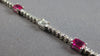 3.88CT DIAMOND & AAA RUBY 14KT WHITE GOLD OVAL ROUND & BAGUETTE TENNIS BRACELET