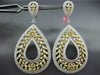 ESTATE EXTRA LARGE 27.5CT WHITE & FANCY YELLOW DIAMOND 18K GOLD HANGING EARRINGS