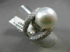 ESTATE EXTRA LARGE 3CT DIAMOND & AAA SOUTH SEA PEARL 18K WHITE GOLD RING 20571