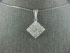 LARGE 1.65CT DIAMOND 14KT WHITE GOLD 3D PRINCESS INVISIBLE SQUARE PENDANT #819