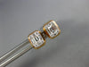 ESTATE .28CT DIAMOND 18K ROSE GOLD ROUND & BAGUETTE CLUSTER SQUARE STUD EARRINGS