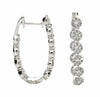 ESTATE LARGE 1.85CT DIAMOND 18K WHITE GOLD 3D MULTI FLOWER HOOP HANGING EARRINGS