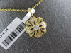 ESTATE .14CT DIAMOND 14K 2 TONE GOLD 3D CLASSIC FILIGREE FLOWER FLOATING PENDANT