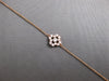 ESTATE .26CT DIAMOND 14KT ROSE GOLD 3D ROUND CLASSIC FLOWER SQUARE LOVE NECKLACE
