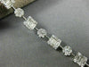ESTATE LONG 3.1CT ROUND & BAGUETTE DIAMOND 18K WHITE GOLD SQUARE TENNIS BRACELET