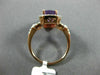 ESTATE LARGE 5.11CT DIAMOND & AAA AMETHYST 14KT ROSE GOLD 3D HALO FILIGREE RING