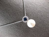 LARGE .53CT DIAMOND & AAA SAPPHIRE & SOUTH SEA PEARL 14KT WHITE GOLD 3D PENDANT