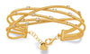 ESTATE WIDE .63CT DIAMOND 14KT 2 TONE GOLD CRISS CROSS FLEXIBLE BANGLE BRACELET