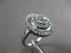ESTATE LARGE 1.26CT DIAMOND 14KT WHITE GOLD 3D ETOILE OVAL DOUBLE HALO LOVE RING