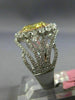 ESTATE 2.27CT MULTI COLOR DIAMOND 18K 2 TONE GOLD 3D OVAL FLOWER ENGAGEMENT RING