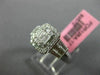ESTATE 1.04CT ROUND & BAGUETTE DIAMOND 18KT WHITE GOLD CLUSTER SQUARE HALO RING