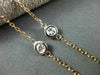 ESTATE 1.10CT DIAMOND 14KT WHITE & ROSE GOLD BY THE YARD NECKLACE 18" LONG 21743