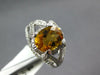 LARGE 2.52CT DIAMOND & AAA CITRINE 14KT WHITE GOLD OVAL & ROUND ENGAGEMENT RING