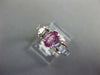 ESTATE 1.94CT DIAMOND & AAA PINK SAPPHIRE 18KT WHITE GOLD OVAL ENGAGEMENT RING