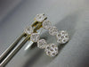 ESTATE .63CT DIAMOND 18KT YELLOW GOLD 3D CLUSTER FLOWER JOURNEY HANGING EARRINGS