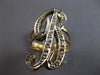 ESTATE LARGE .25CT DIAMOND 14KT WHITE & YELLOW GOLD R INITIAL DOUBLE PLATE RING