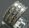 WIDE 2.26CT DIAMOND 18KT WHITE GOLD MULTI ROW ROUND & BAGUETTE ANNIVERSARY RING