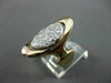 ANTIQUE LARGE .65CT DIAMOND 14KT WHITE & YELLOW GOLD OVAL COCKTAIL RING #23053
