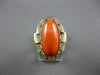 ANTIQUE LARGE AAA CORAL 14KT YELLOW & ROSE GOLD HANDCRAFTED FLORAL RING #28031