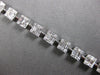 3.90CT DIAMOND 18KT WHITE GOLD 3D ROUND & BAGUETTE MULTI SQUARE TENNIS BRACELET