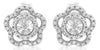ESTATE .19CT DIAMOND 14KT WHITE GOLD 3D FLOWER FUN STUD EARRINGS