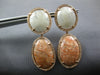 DIAMOND & RUTILATED QUARTZ & AGATE 14K ROSE GOLD ROUND & OVAL HANGING EARRINGS