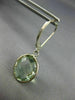 5.20CT AAA GREEN AMETHYST 14KT WHITE GOLD OVAL BEZEL LEVER BACK HANGING EARRINGS
