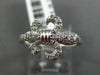 ESTATE WIDE .26CT DIAMOND 14KT WHITE GOLD 3D FLEUR DE LIS PAVE FILIGREE FUN RING