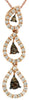 .41CT WHITE & MOCHA DIAMOND 14KT ROSE GOLD MULTI TEAR DROP FUN FLOATING PENDANT