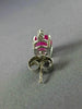 ESTATE 1.55CT DIAMOND & AAA RUBY 14KT WHITE GOLD 3D CLASSIC STUD EARRINGS #17188