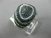 ESTATE WIDE 2.56CT DIAMOND & AAA SAPPHIRE 14K WHITE GOLD 3D OVAL MICRO PAVE RING