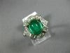 ESTATE WIDE 4.26CT DIAMOND & AAA EMERALD PLATINUM 3D X LOVE ANNIVERSARY RING