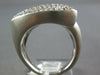 LARGE .90CT DIAMOND 14KT WHITE GOLD 3D MARQUISE SHAPE PAVE MATTE FINISH FUN RING