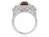 GIA CERTIFIED 9.64CT DIAMOND & AAA RUBY 18K YELLOW GOLD PLATINUM ENGAGEMENT RING